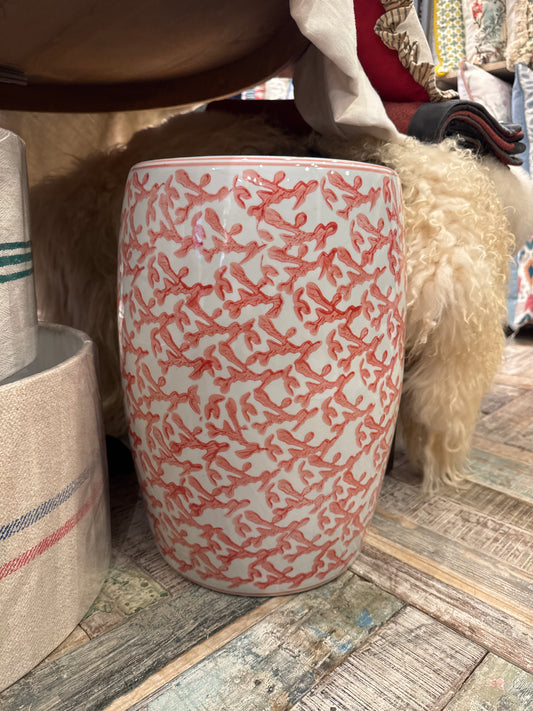 Coral Squiggle Ceramic Stool