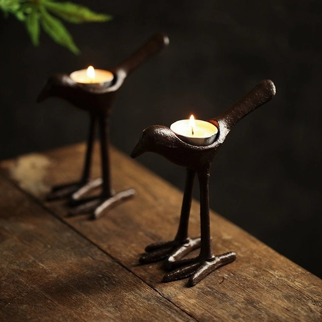 Cast Iron Bird Tealight Holder