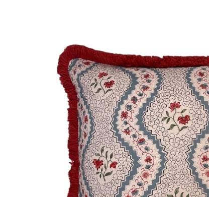 Alison Gee Amelie Blue & Red Cushion | Made to Measure