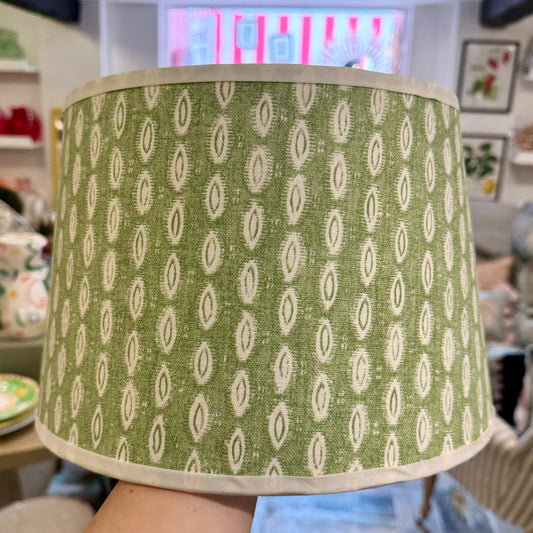 Green Block Print Lampshade