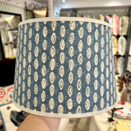 Blue Block Print Lampshade