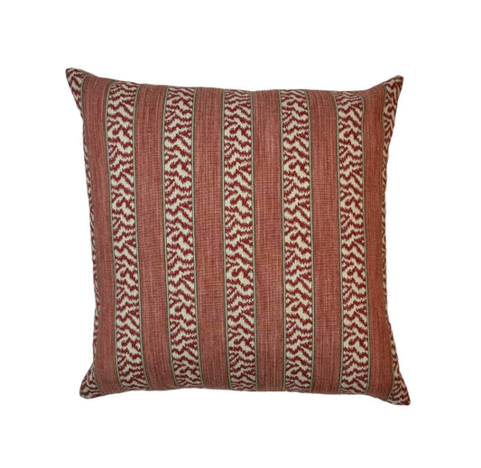 Colefax & Fowler Tilney Stripe Red Cushion