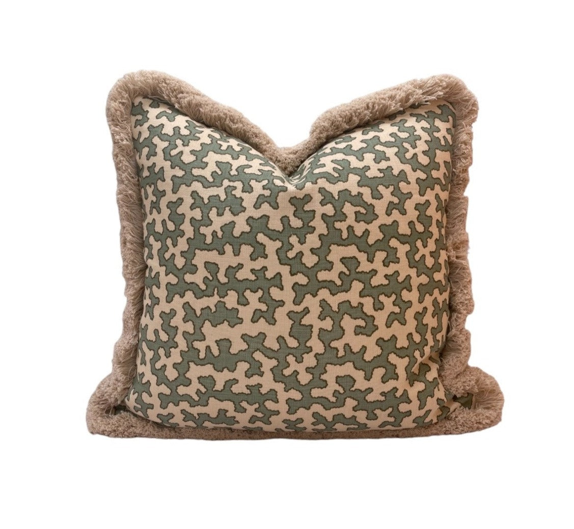 Sibyl Colefax Squiggle Aqua Cushion | Made to Measure