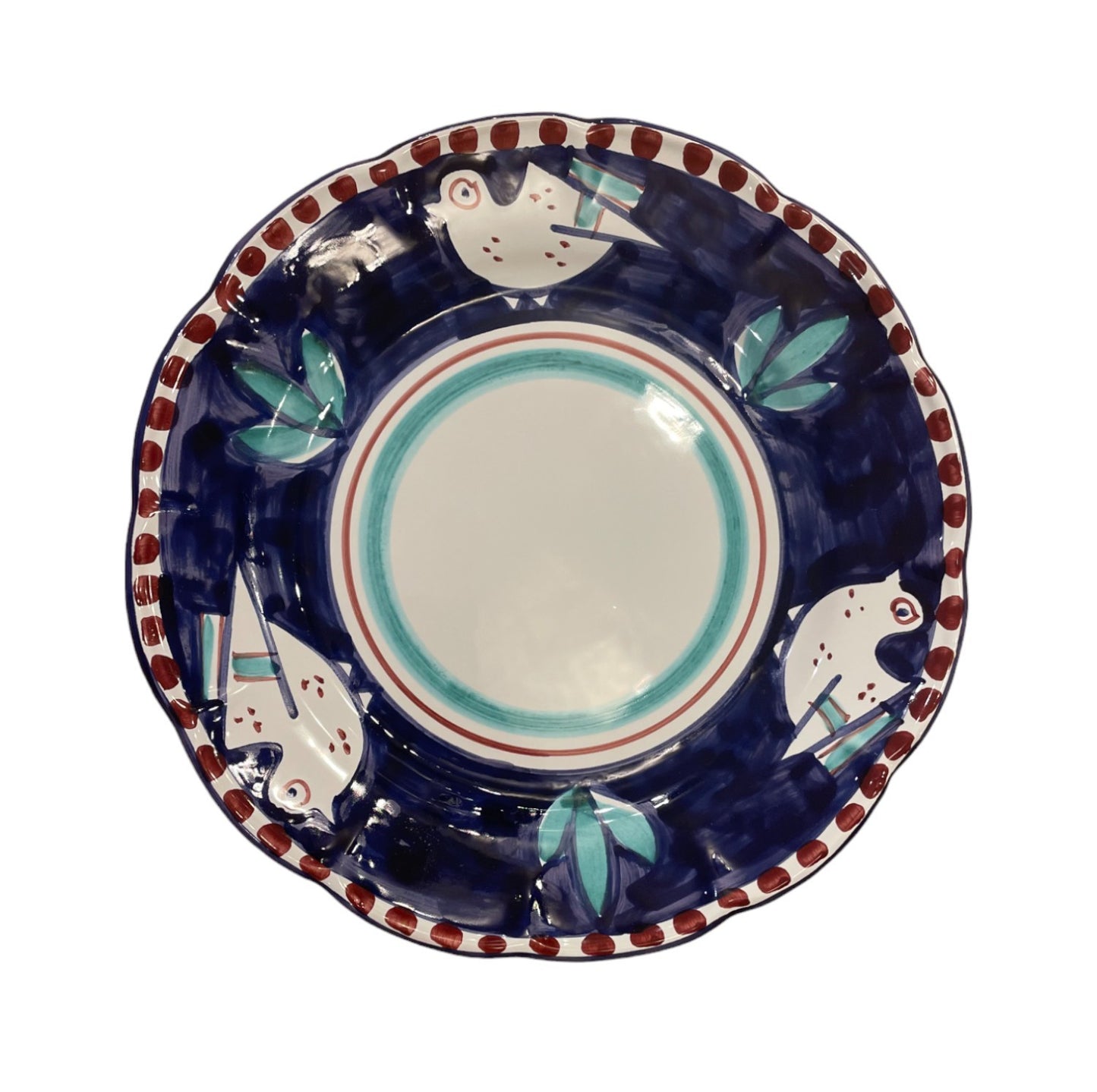 Hand Painted Zoo Plates - Navy