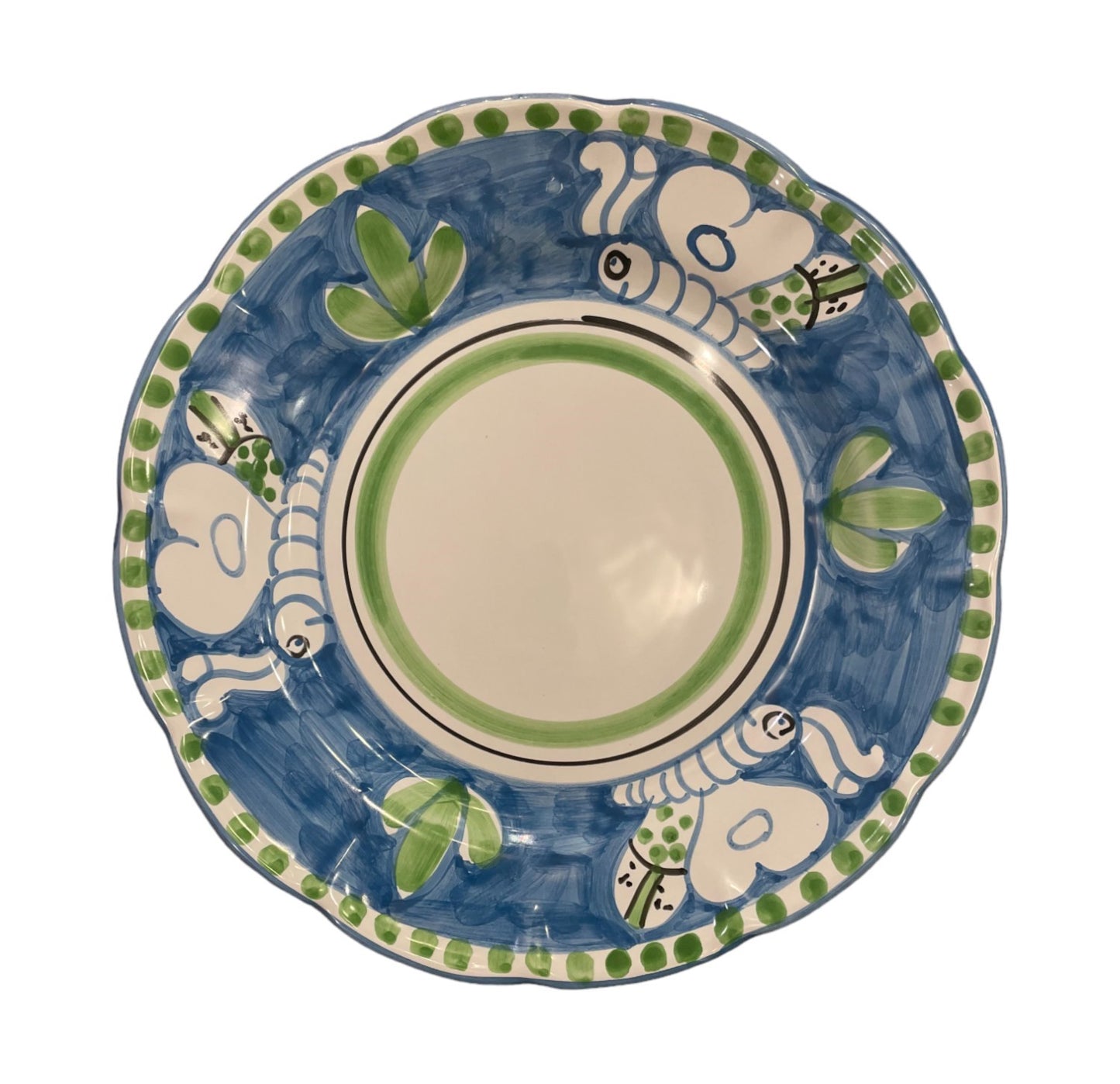 Hand Painted Zoo Plates - Blue