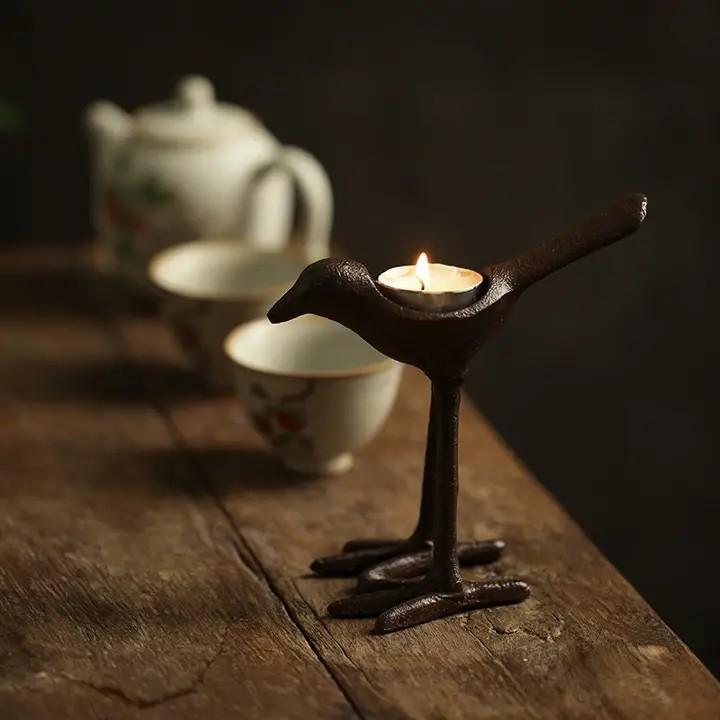 Cast Iron Bird Tealight Holder