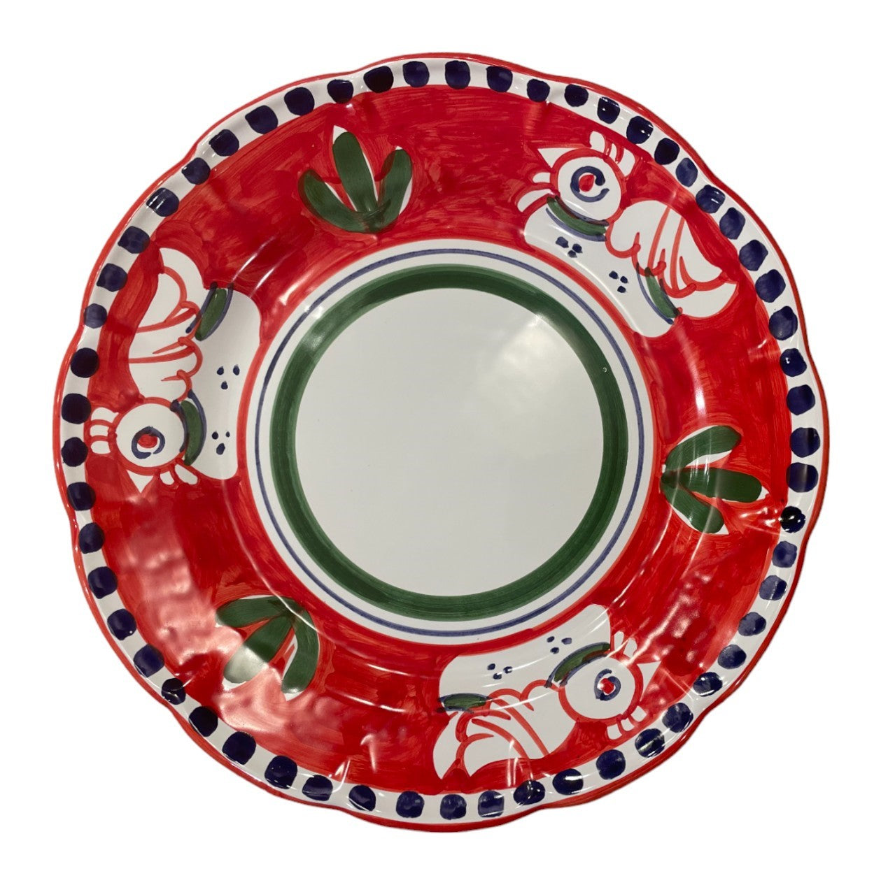 Hand Painted Zoo Plates - Red