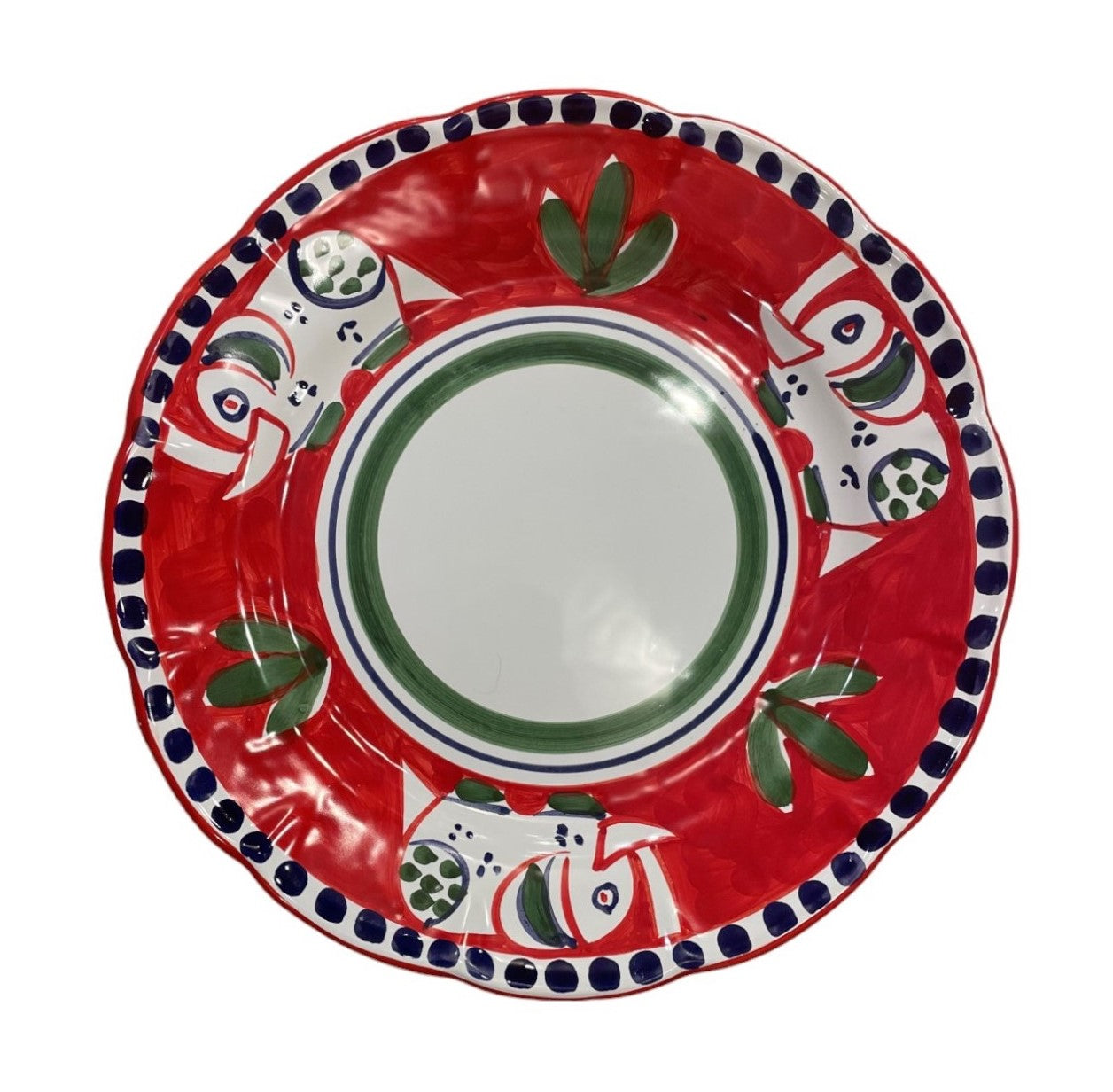 Hand Painted Zoo Plates - Red