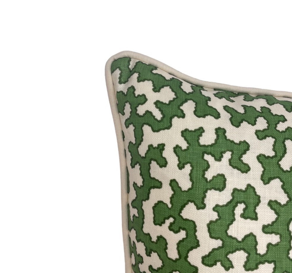 Sibyl Colefax Squiggle Green Cushion | Made to Measure