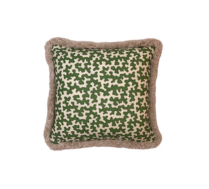 Sibyl Colefax Squiggle Green Cushion | Made to Measure