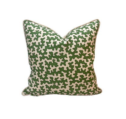 Sibyl Colefax Squiggle Green Cushion | Made to Measure