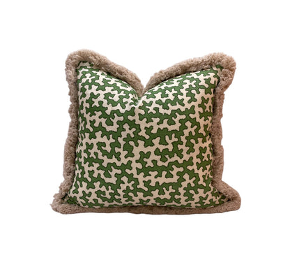 Sibyl Colefax Squiggle Green Cushion | Made to Measure