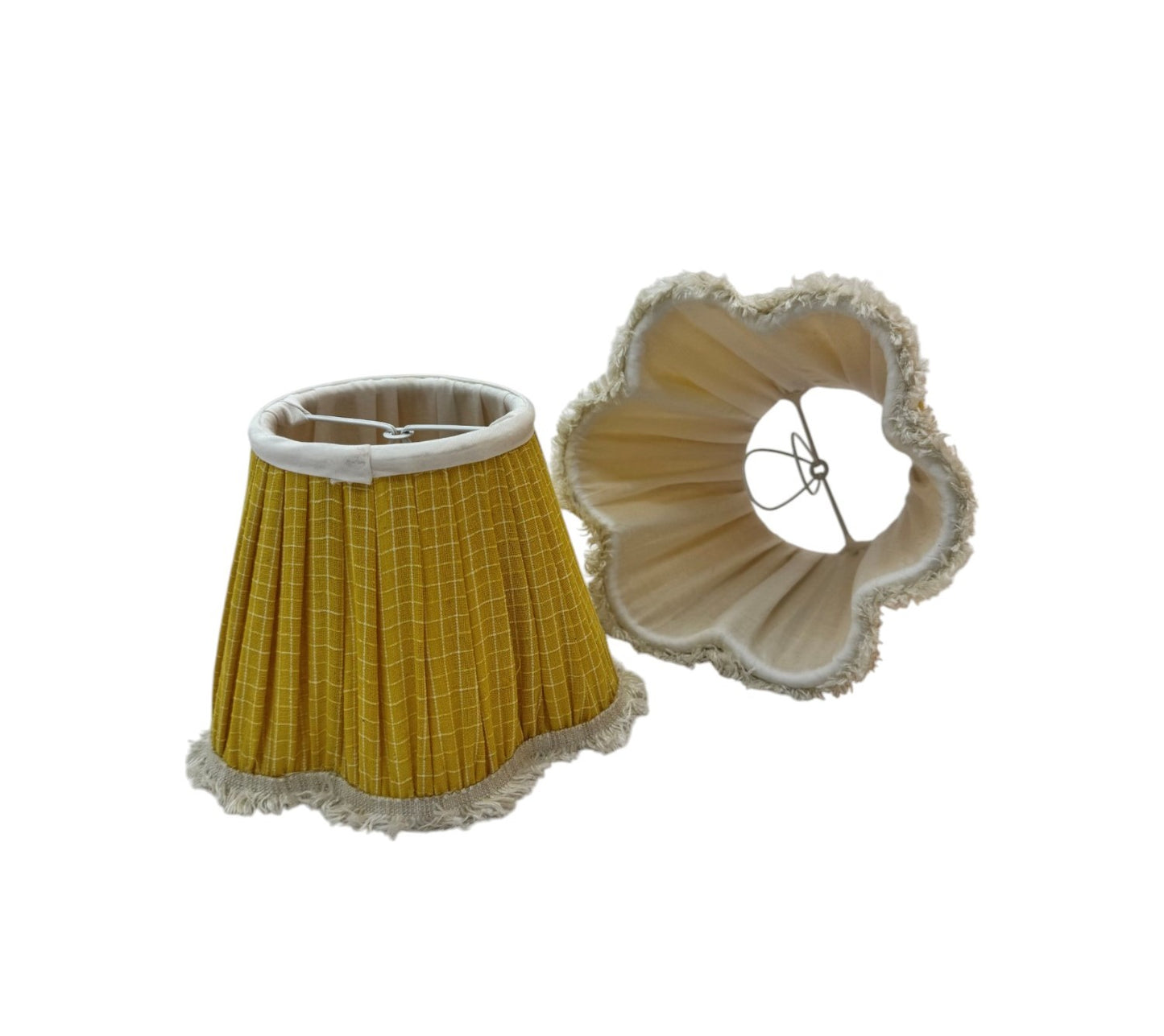 Yellow Check Scallop Candle Clip lampshade