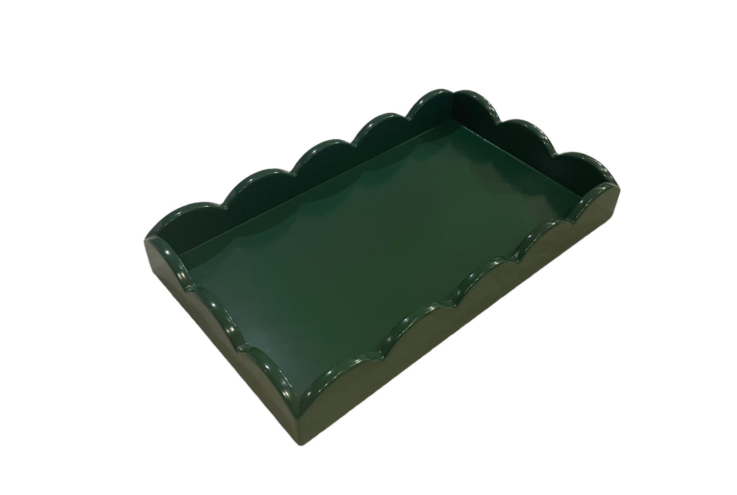 Forest Green Small Scalloped Tray