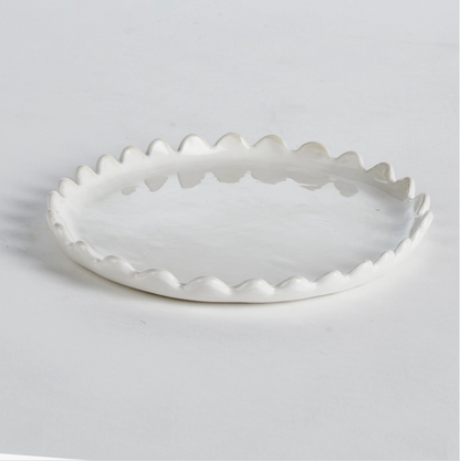 Small oval scalloped trinket dish