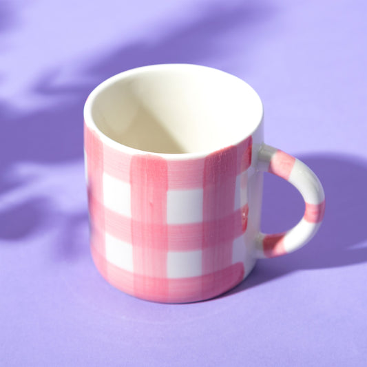 Gingham Mug - Pink