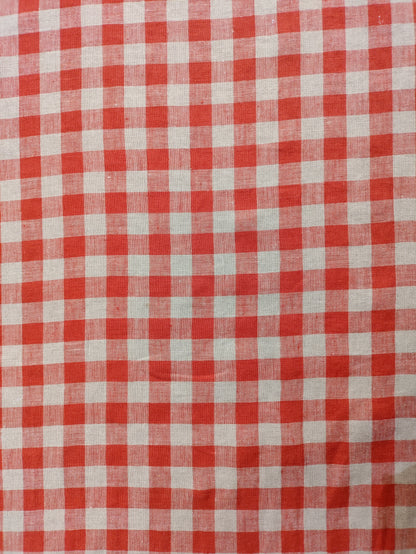 Washed Linen Check - Red