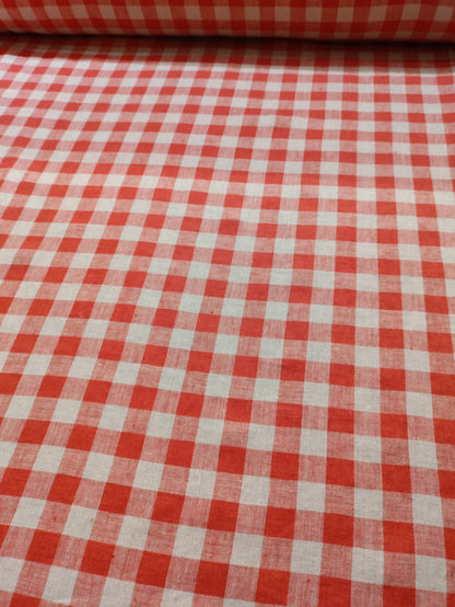 Washed Linen Check - Red