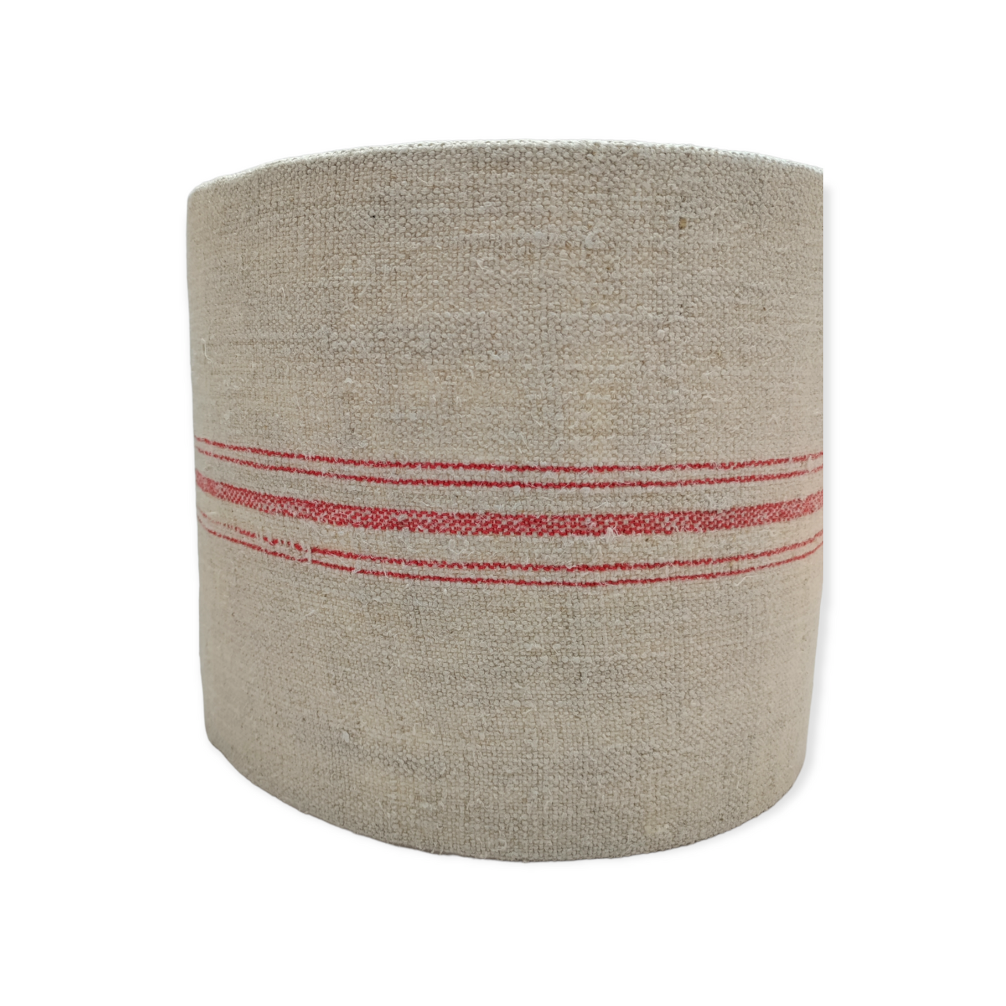 Thin Red Stripes Vintage French Linen Grain Sack Lampshade