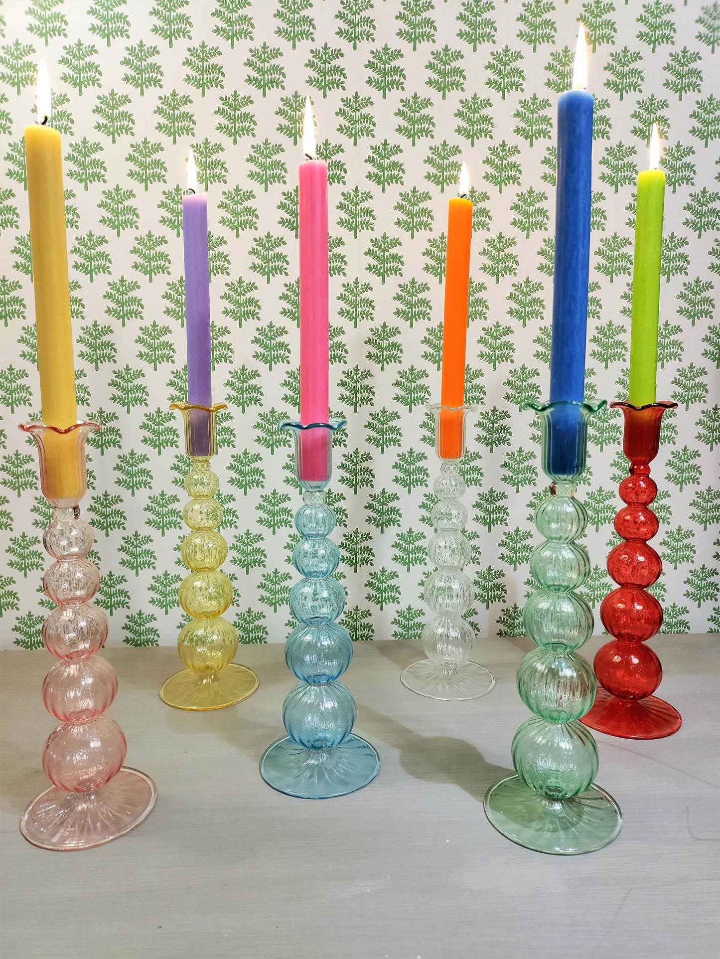 Tall Scalloped Candle Holder