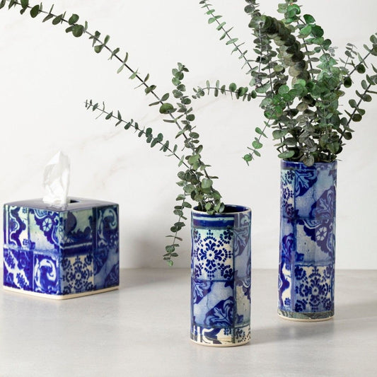 Blue Tile Ceramic Vase