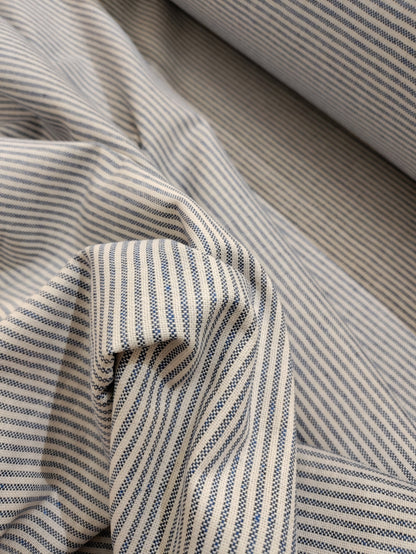 Navy Pinstripe Ticking